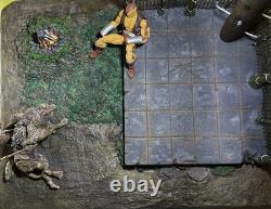 112 Modular Urban Abandoned Shack Diorama. Utility Electric Pole. Camp Fire