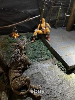 112 Modular Urban Abandoned Shack Diorama. Utility Electric Pole. Camp Fire