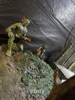 112 Modular Urban Abandoned Shack Diorama. Utility Electric Pole. Camp Fire