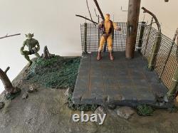 112 Modular Urban Abandoned Shack Diorama. Utility Electric Pole. Camp Fire