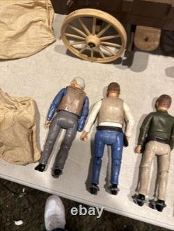 1966 BONANZA ALL 4 Action Figures With Horses BEN, JOE, HOSS, OUTLAW Wagon MORE