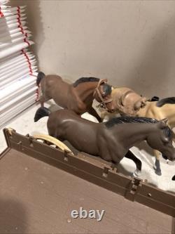 1966 BONANZA ALL 4 Action Figures With Horses BEN, JOE, HOSS, OUTLAW Wagon MORE