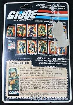 1982 GI Joe Zap Bazooka Soldier STRAIGHT ARM 11-Back Action Figure MOC Vintage