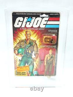 1983 Hasbro Gi Joe First Sergeant Duke V1 Peach Card Mosc + Acrylic Case