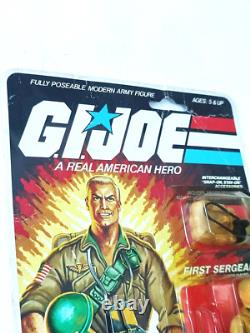1983 Hasbro Gi Joe First Sergeant Duke V1 Peach Card Mosc + Acrylic Case