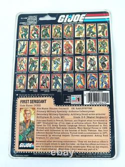 1983 Hasbro Gi Joe First Sergeant Duke V1 Peach Card Mosc + Acrylic Case