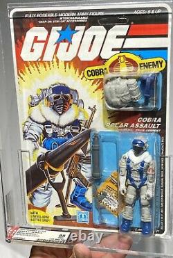 AFA 85 G I JOE Hasbro 1985 Snow Serpent Series 4- 34-back 85-80-85 Peach FC NM+