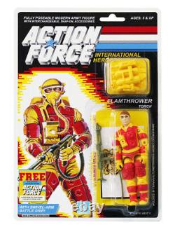 Action Force / GI Joe Flamethrower Torch MOC Carded Custom Sticker Offer