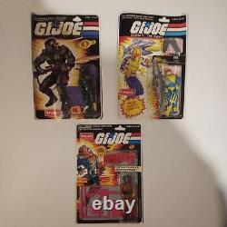 GI JOE FUNSKOOL 3xCarded Figures Cobra Night Viper, Cobra EEL & T. A. R. G. A. T