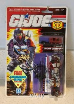 GI JOE Night Creeper Action Figure Reseal On Original Card Hasbro 1989