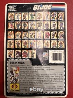 GI Joe Action Force Hasbro Storm Shadow Unpunched File Card Vintage