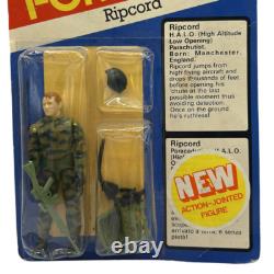 GI Joe, Action Force Ripcord MOC by Palitoy card qute worn