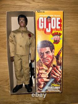 Genuine Vintage 1974 Hasbro GI Joe Adventurer AA Black Flocked Boxed Complete