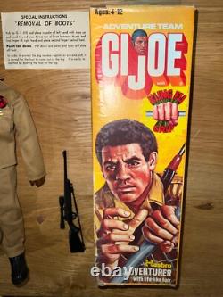 Genuine Vintage 1974 Hasbro GI Joe Adventurer AA Black Flocked Boxed Complete