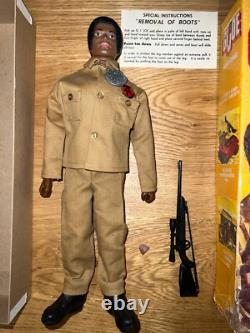 Genuine Vintage 1974 Hasbro GI Joe Adventurer AA Black Flocked Boxed Complete