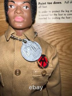 Genuine Vintage 1974 Hasbro GI Joe Adventurer AA Black Flocked Boxed Complete