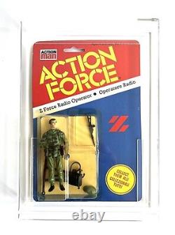 Gi Joe Action Force Z Force Radio Operator Vintage Carded Moc Gw Acrylic Case