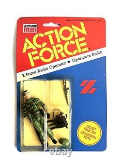 Gi Joe Action Force Z Force Radio Operator Vintage Carded Moc Gw Acrylic Case