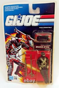 Gi Joe Figure Snake Eyes Hasbro Vintage 1989 New In Box Moc Card Italy