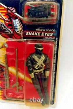 Gi Joe Figure Snake Eyes Hasbro Vintage 1989 New In Box Moc Card Italy