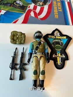 Gi joe G. I JOE steel brigade with all accessories filecard, patch & leaflet v1D