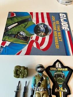 Gi joe G. I JOE steel brigade with all accessories filecard, patch & leaflet v1D