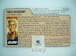 K21i05245 DUKE MAIL AWAY SEALED BAG With FLAG DECAL FILE CARD GI JOE 1983 VINTAGE