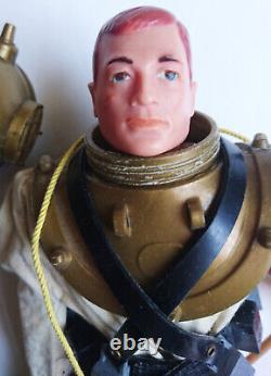 Palitoy Vintage Painted Red Head Action Man G. I. Joe Deep Sea Diver 1964 VAM