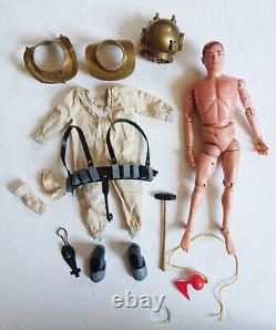 Palitoy Vintage Painted Red Head Action Man G. I. Joe Deep Sea Diver 1964 VAM