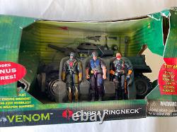 RARE! G. I. Joe Valor vs Venom Smoke Screen Transport and Cobra Ringneck 6 Figures