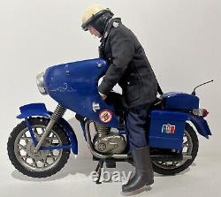 SCARCE VINTAGE FRENCH ACTION JOE/ACTION MAN GENDARMERIE OFFICER with MOTORBIKE