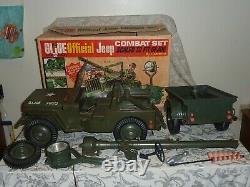 Vintage 1964 G. I. Joe Official Combat Jeep Set withOriginal Box Complete NICE