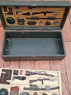 Vintage 1964 GI JOE Authentic Wooden Footlocker Storage Box Army Rare Action Man