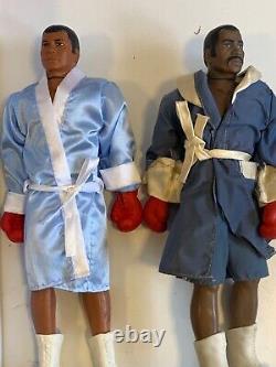 Vintage 1970 very rare muhammad ali figure, joe frazer and boxing ring