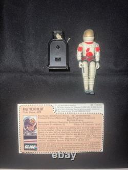Vintage 1983 G. I. Joe Sky Striker XP-14F Jet + Ace Pilot & File Card Incomplete