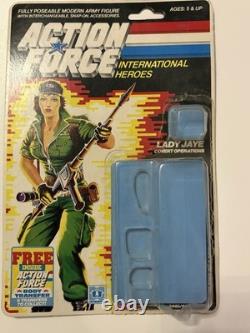 Vintage 1985 GI Joe action force figure Lady Jaye. Complete. With backing card