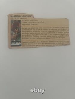 Vintage G. I. Joe Zartan 1984 V1 with Chameleon Swamp Skier Vehicle, file card