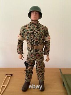 Vintage GI Joe, 1967 Black Painted Hair, Marine Medic Figure