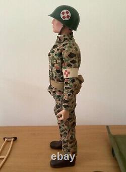 Vintage GI Joe, 1967 Black Painted Hair, Marine Medic Figure