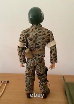 Vintage GI Joe, 1967 Black Painted Hair, Marine Medic Figure