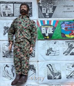 Vintage GI Joe figure, 1960s/70, Canadian French Issue, Story book, papers etc
