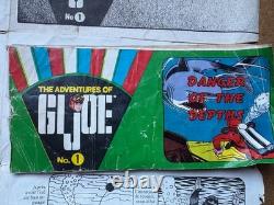 Vintage GI Joe figure, 1960s/70, Canadian French Issue, Story book, papers etc