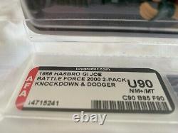 Vintage Hasbro GI Joe 1987 Battle Force 2000 Knockdown & Dodger MOC AFA U90
