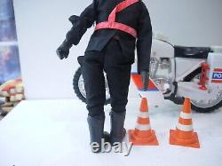 Vintage action man gi joe team police motorcycle And Police Officer Figure