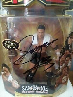 Wwe Aew Roh Samoa Joe Signed Wrestling Action Figure Unopened Box