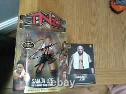 Wwe Aew Roh Samoa Joe Signed Wrestling Action Figure Unopened Box
